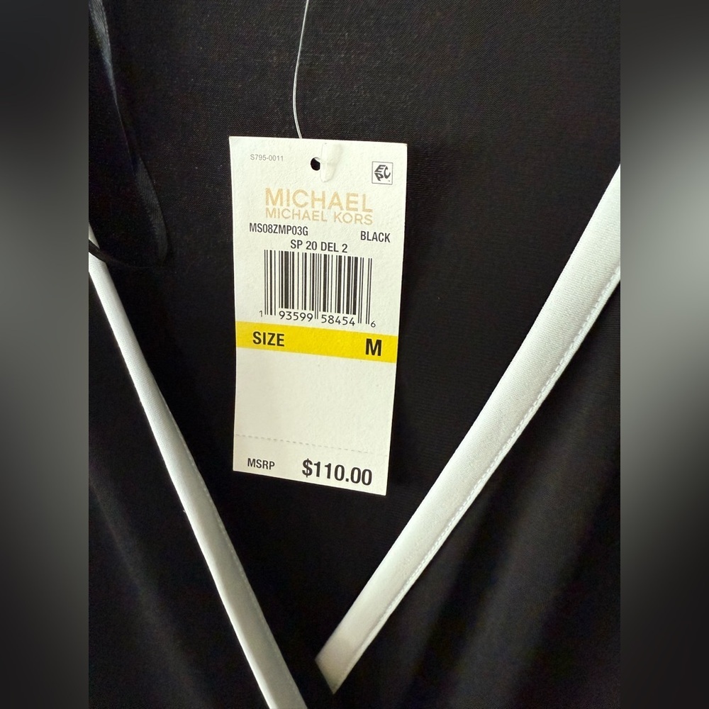 Michael Kors|Black faux Wrap Dress with White Trim,NWT in size medium•••Classic - Picture 10 of 12